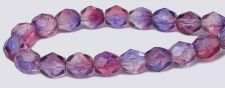 Fire polished 6mm Round Beads - Amethyst Fuchsia / Dual Coated