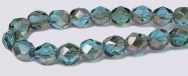 Fire polished 6mm Round Beads - Aqua/Celsian