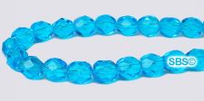 Fire polished 6mm Round Beads - Aquamarine