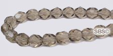 Fire polished 6mm Round Beads - Black Diamond