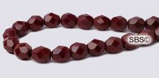 Fire polished 6mm Round Beads - Cocoa Brown