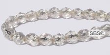 Fire polished 6mm Round Beads - Crystal / Silverlined