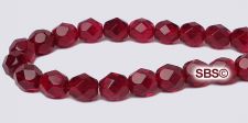 Fire polished 6mm Round Beads - Garnet