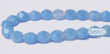 Fire polished 6mm Round Beads - Lt. Blue Coral