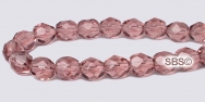 Fire polished 6mm Round Beads - Medium Amethyst