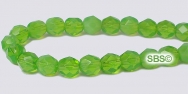 Fire polished 6mm Round Beads - Milky Dark Peridot