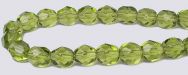 Fire polished 6mm Round Beads - Olivine