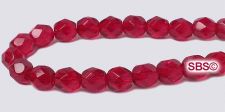 Fire polished 6mm Round Beads - Ruby