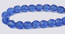 Fire polished 6mm Round Beads - Sapphire