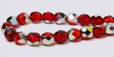 Fire polished 6mm Round Beads - Siam Vitrail