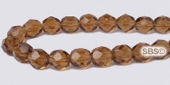Fire polished 6mm Round Beads - Smoky Topaz