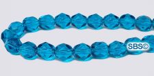 Fire polished 6mm Round Beads - Teal