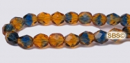 Fire polished 6mm Round Beads - Topaz / Montana