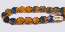 Fire polished 6mm Round Beads - Topaz / Montana