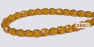 Fire polished 4mm Round Beads - Dark Topaz