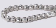 Czech 5mm Melon Beads - Silver
