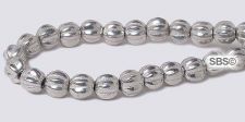 Czech 5mm Melon Beads - Silver