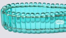 Czech 5x15 2-Hole Bar Beads - Cool Mint / Silverlined