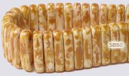 Czech 5x15 2-Hole Bar Beads - White Picasso