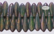 Czech 5x16 Dagger - MILKY TURQUOISE LUSTER