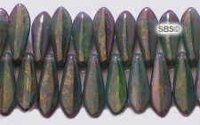Czech 5x16 Dagger - MILKY TURQUOISE LUSTER