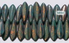 Czech 5x16 Dagger - TURQUOISE BRONZE PICASSO
