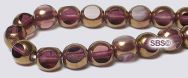 6mm 3-sided Window Beads - Amethyst / Bronze