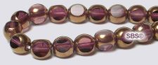 6mm 3-sided Window Beads - Amethyst / Bronze