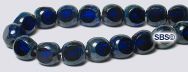 6mm 3-sided Window Beads - Cobalt