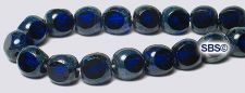 6mm 3-sided Window Beads - Cobalt