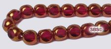 6mm 3-sided Window Beads - Fuchsia / Bronze