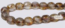 6mm 3-sided Window Beads - Golden Smoke Topaz / Luster