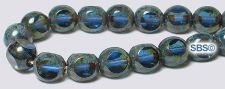 6mm 3-sided Window Beads - Sapphire