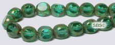 6mm 3-sided Window Beads - Teal
