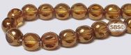 6mm 3-sided Window Beads - Topaz / Bronze