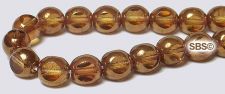 6mm 3-sided Window Beads - Topaz / Bronze