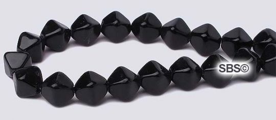Czech 6x6 Diamond Beads - Jet