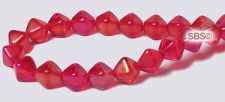 Czech 6x6 Diamond Beads - Ruby Luster / Iris