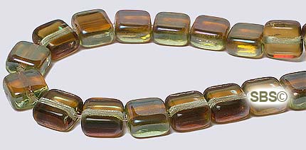 Czech Glass Beads - 6mm Flat Squares
