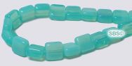 Czech 6mm Flat Square Beads - Milky Peridot