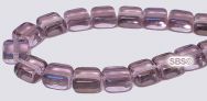 Czech 6mm Flat Square Beads - Twilight / Alexandrite