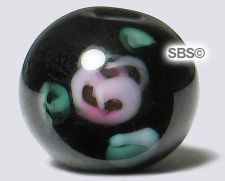 Czech Floral Beads 6mm - Jet