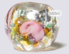 Czech Floral Beads Foiled 6mm - Crystal
