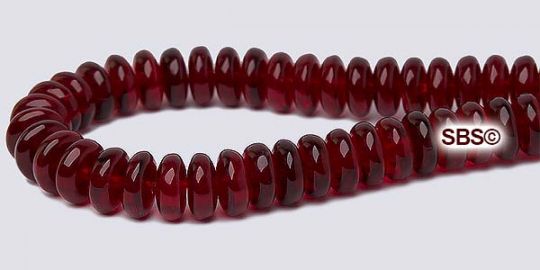 Czech 6mm Rondel Beads - Garnet