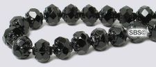Rosebud Fire Polished Beads 6mm - Jet