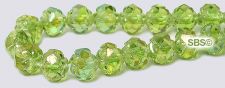 Rosebud Fire Polished Beads 6mm - Olivine-Luster Iris