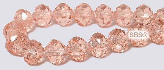 Rosebud Fire Polished Beads - 6mm Rosaline