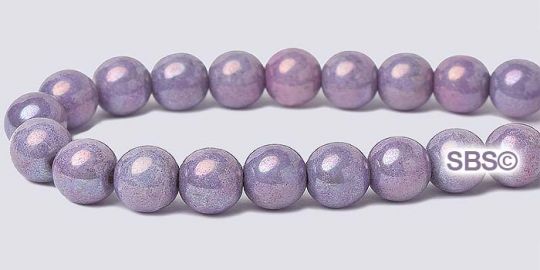 Czech 6mm Round Beads Amethyst Opaque Luster (High Quality for