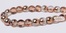 Czech 6mm Round Beads - Apollo Gold