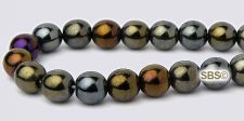 Czech 6mm Round Beads - Brown Iris